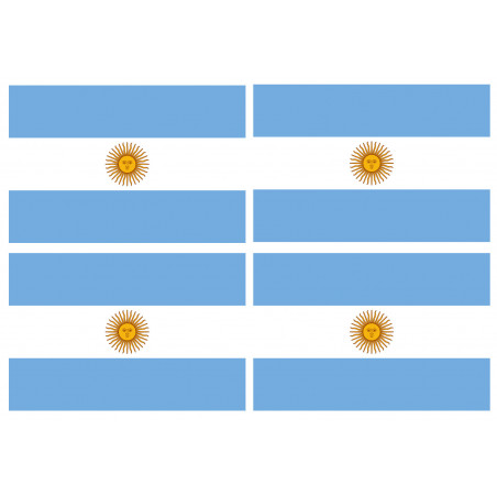 Drapeau Argentine - 4 stickers - 9.5 x 6.3 cm - Autocollant(sticker)