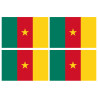 Drapeau Cameroun - 4 stickers - 9.5 x 6.3 cm - Sticker/autocollant