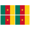 Drapeau Cameroun - 4 stickers - 9.5 x 6.3 cm - Autocollant(sticker)