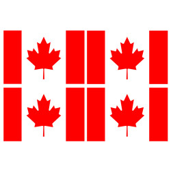 Drapeau Canada - 4 stickers - 9.5 x 6.3 cm - Sticker/autocollant
