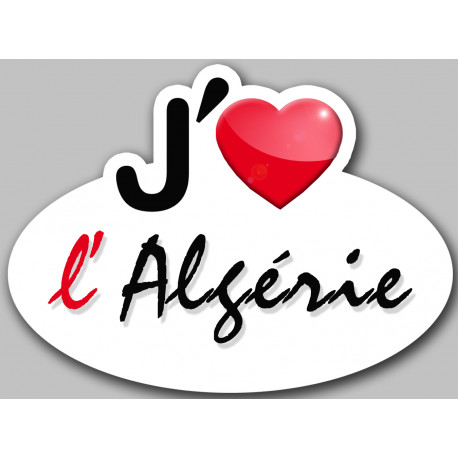 J'aime l'Algérie - 15x11cm - Autocollant(sticker)