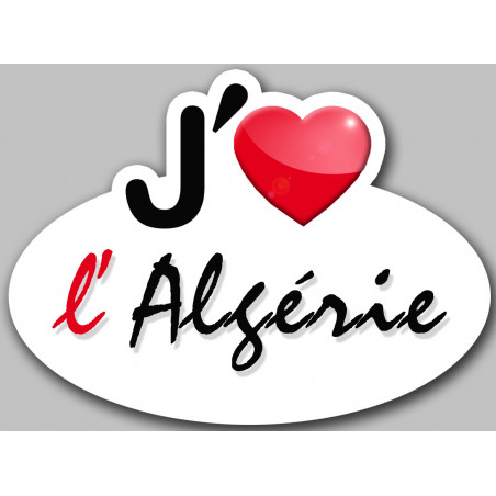 J'aime l'Algérie - 15x11cm - Autocollant(sticker)