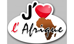 Autocollant (sticker): J'aime l'Afrique - 15x11cm