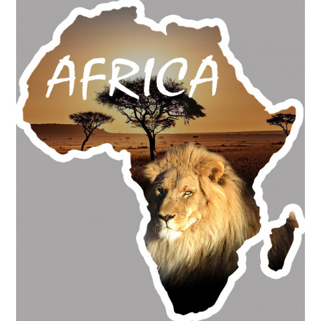 Africa Lion - 5x4,5cm - Autocollant(sticker)
