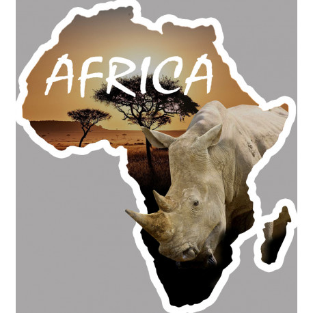 Africa Rhinocéros - 10x9cm - Autocollant(sticker)