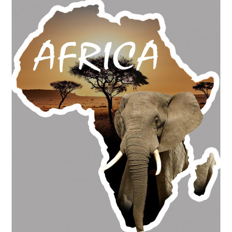 Africa Eléphant - 20x18cm - Autocollant(sticker)