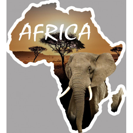 Africa Eléphant - 10x9cm - Autocollant(sticker)