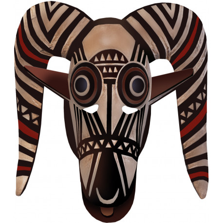 masque africain traditionnel - 23,5x21cm - Autocollant(sticker)