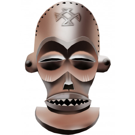 masque d'Afrique traditionnel - 10x6,5cm - Autocollant(sticker)