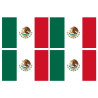 Drapeau Mexique - 4 stickers de 9,5x6.3 cm - Sticker/autocollant