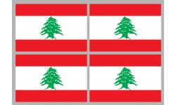 Drapeau Liban - 4 stickers 9,5x6,3 cm - Autocollant(sticker)