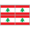 Drapeau Liban - 4 stickers 9,5x6,3 cm - Sticker/autocollant