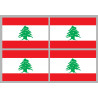 Drapeau Liban - 4 stickers 9,5x6,3 cm - Autocollant(sticker)