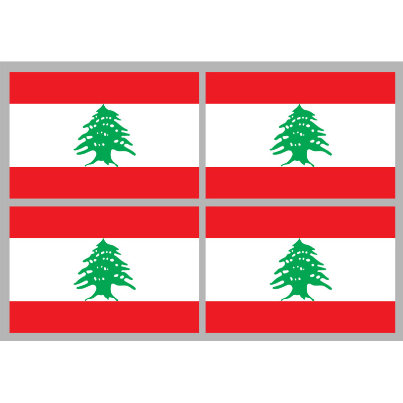 Drapeau Lettonie - 4 stickers 9,5x6.3 cm - Sticker/autocollant