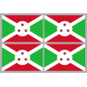 Drapeau Burundi - 4 stickers - 9.5 x 6.3 cm - Sticker/autocollant