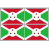 Drapeau Burundi - 4 stickers - 9.5 x 6.3 cm - Autocollant(sticker)