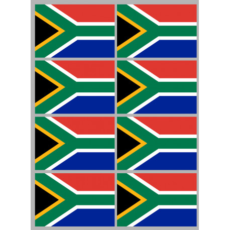 Drapeau Afrique du Sud - 8 stickers - 9.5 x 6.3 cm - Autocollant(sticker)