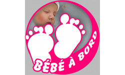 petons bébé à bord fille - 15cm - Autocollant(sticker)