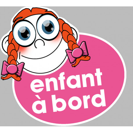 enfant à bord fille - 15x13,5cm - Autocollant(sticker)