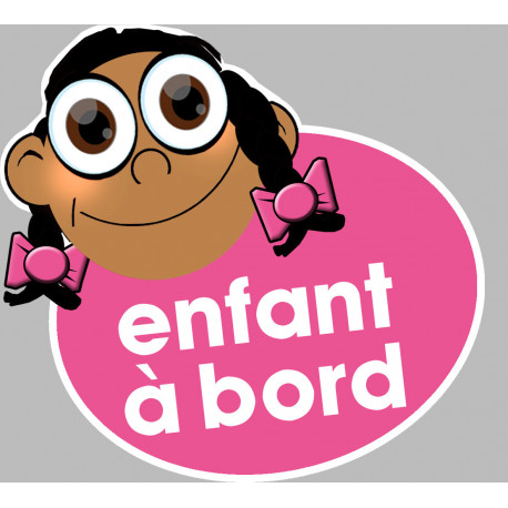 enfant à bord fille méditerranéenne - 15x13,5cm - Autocollant(sticker)