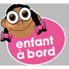 enfant à bord fille méditerranéenne - 10x9cm - Autocollant(sticker)