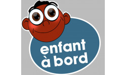 enfant à bord gars afro - 15x13,5cm - Autocollant(sticker)