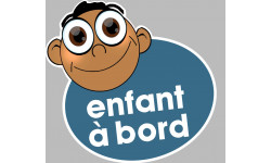 enfant à bord gars méditerranéen - 15x13,5cm - Autocollant(sticker)