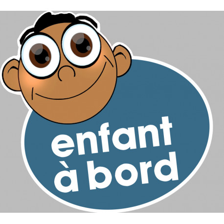 enfant à bord gars méditerranéen - 15x13,5cm - Autocollant(sticker)