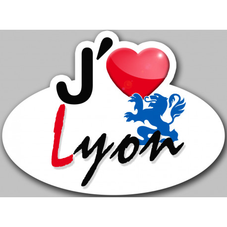 j'aime Lyon - 13x10cm - Autocollant(sticker)