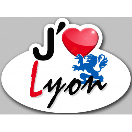 j'aime Lyon - 15x11cm - Autocollant(sticker)