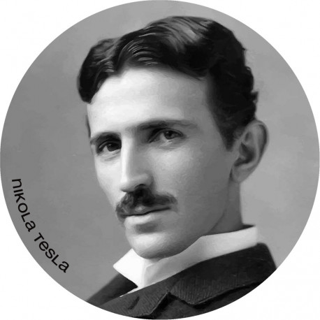 Nikola Tesla (20x20cm) - Autocollant(sticker)