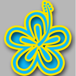 Repère fleur 24 - 20cm - Sticker/autocollant