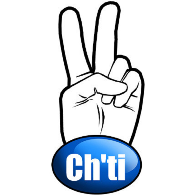 Salut de motard Ch'ti (15x7,2 cm) - Sticker/autocollant