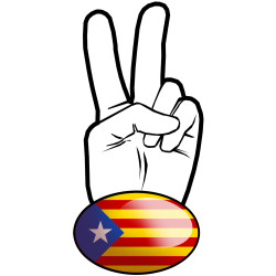 salut de motard Catalan étoile - 10x4,8cm - Sticker/autocollant