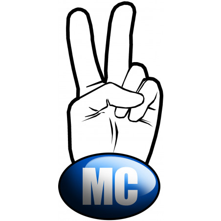 salut de motard MC - 10x4,8cm - Autocollant(sticker)