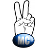 salut de motard MC - 10x4,8cm - Autocollant(sticker)