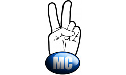 salut de motard MC - 15x7,2cm - Autocollant(sticker)