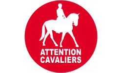 Attention Cavaliers - 5cm - Autocollant(sticker)