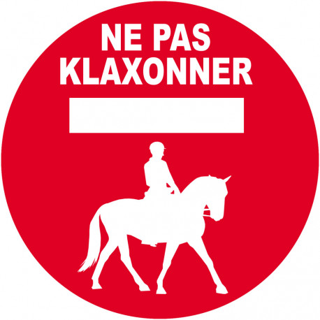 Ne pas klaxonner - chevaux - 20cm - Autocollant(sticker)