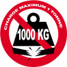 Charge maximale 1 tonne - 10cm - Autocollant(sticker)