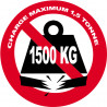 Charge maximale 1,5 tonne - 15cm - Autocollant(sticker)