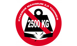 Charge maximale 2,5 tonnes - 10cm - Autocollant(sticker)