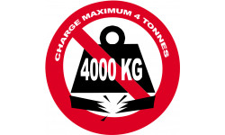 Charge maximale 4 tonnes - 10cm - Autocollant(sticker)
