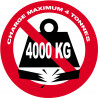 Charge maximale 4 tonnes - 15cm - Autocollant(sticker)