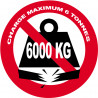 Charge maximale 6 tonnes - 5cm - Autocollant(sticker)