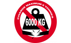 Charge maximale 6 tonnes - 15cm - Autocollant(sticker)