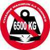 Charge maximale 6,5 tonnes - 15cm - Autocollant(sticker)