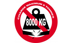 Charge maximale 8 tonnes - 5cm - Autocollant(sticker)