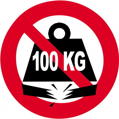 Charge maximale 100 KG - 20cm - Autocollant(sticker)