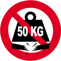 Charge maximale 50 KG - 10cm - Sticker/autocollant